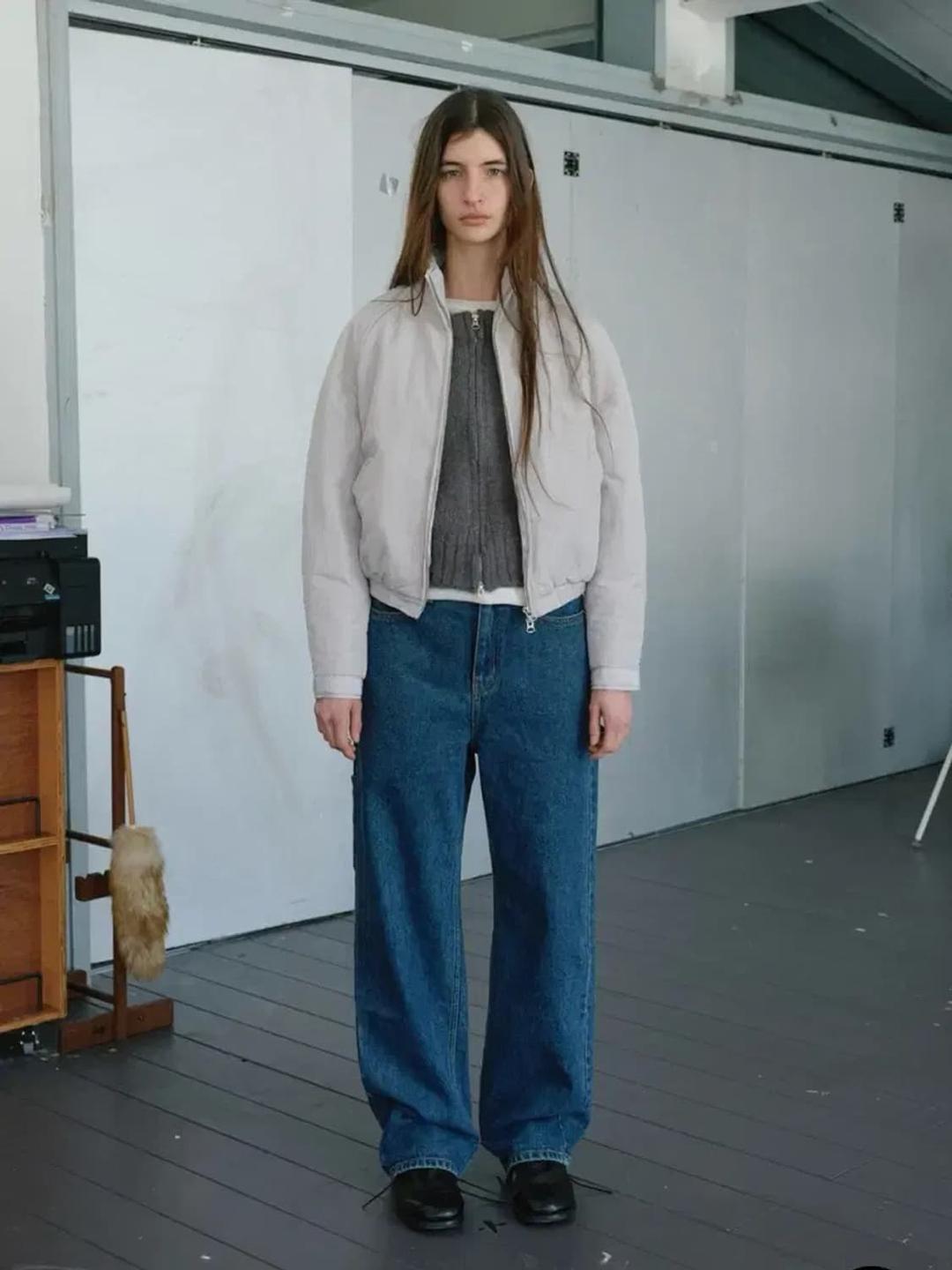 Poszer 포저 패디드 집업자켓 라이트그레이 | 후루츠패밀리