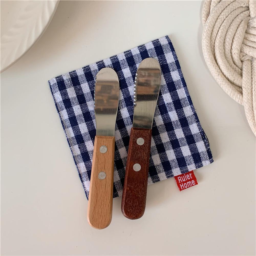 [모모피너츠] 우드 핸들 버터나이프 잼나이프 빵칼 치즈나이프 스프레드 브런치 홈카페