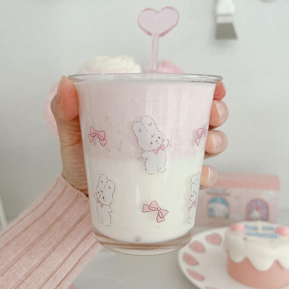 귀여운 유리컵 홈 카페 토순이 일자 아이스커피 맥주잔