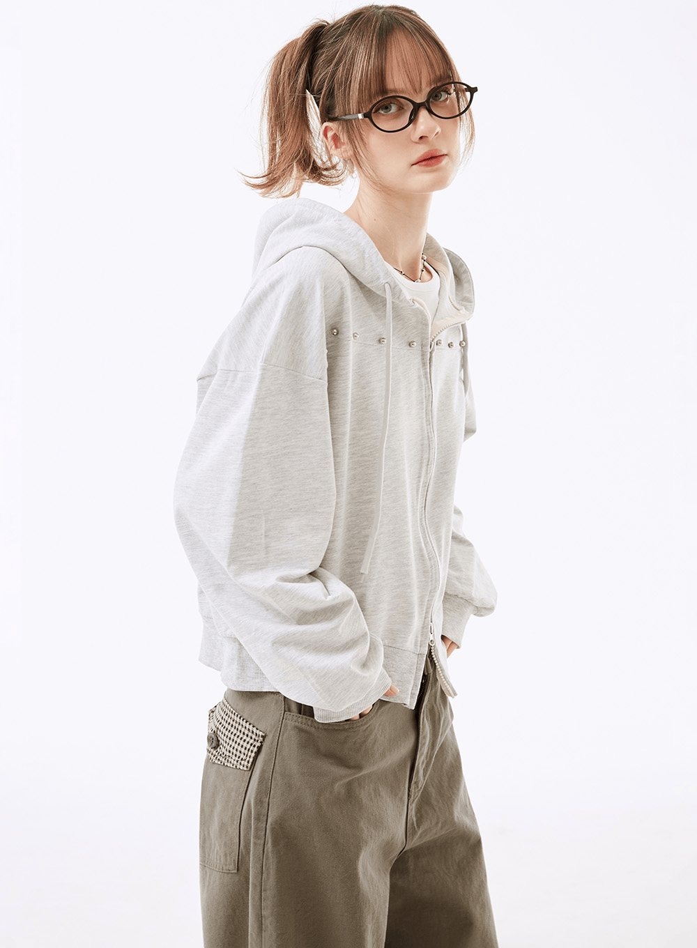 잔드 스터드 투웨이 후드집업