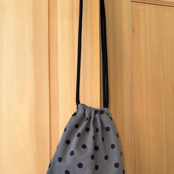 Gray dot pouch / pouch bag