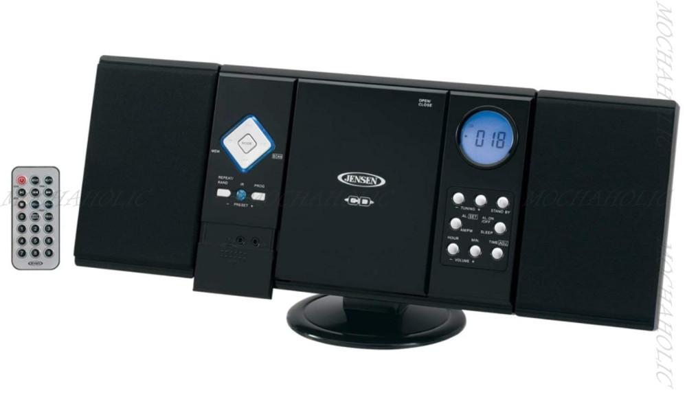 레트로 빈티지 복고풍 미니 소형 CD 플레이어 Jensen 스테레오 스피커 포함