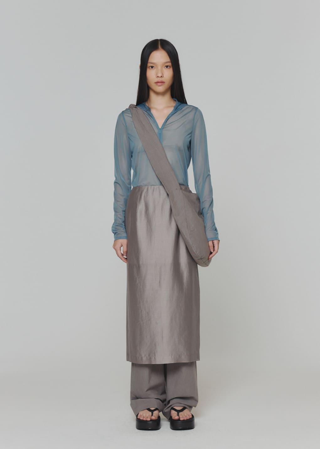 stripe banding pants, grey