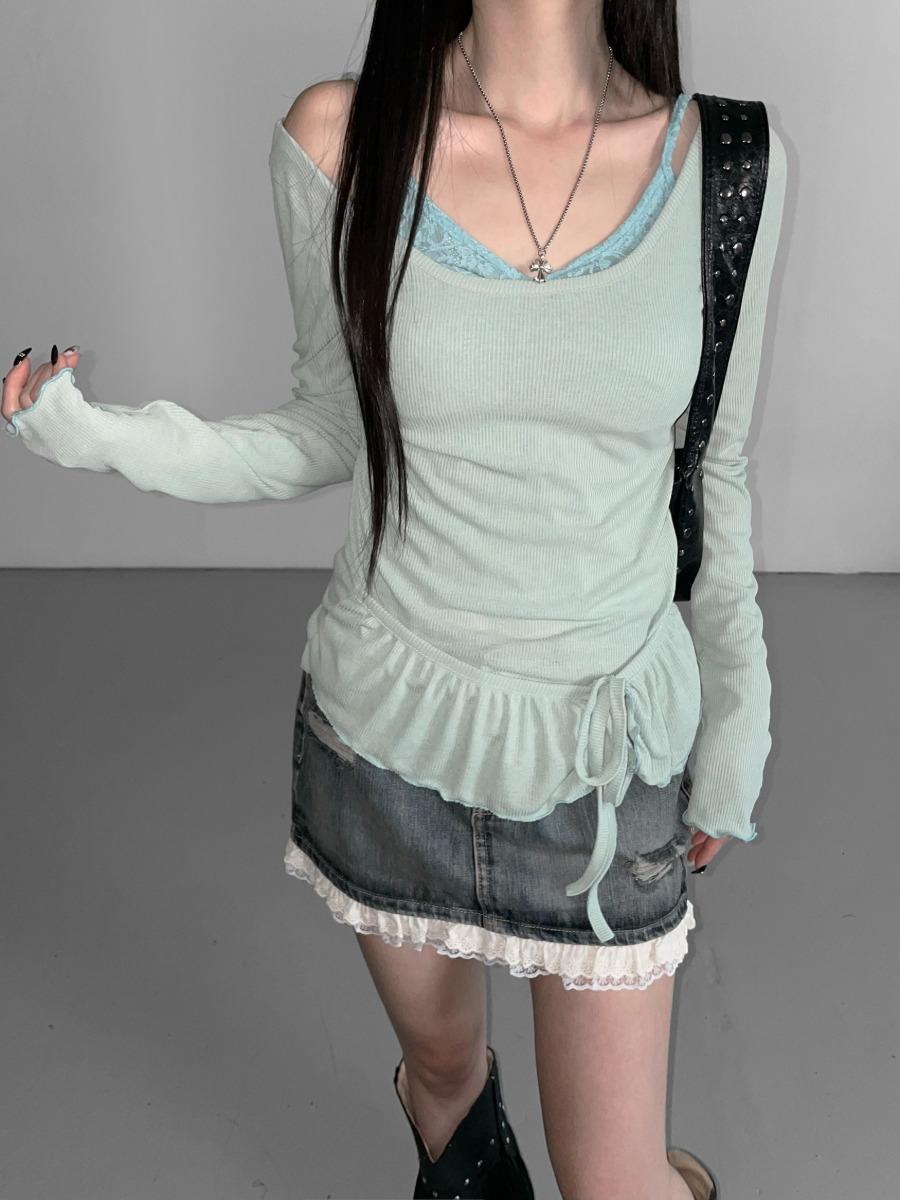 WHITE 바로배송 summer frill top(3 color)