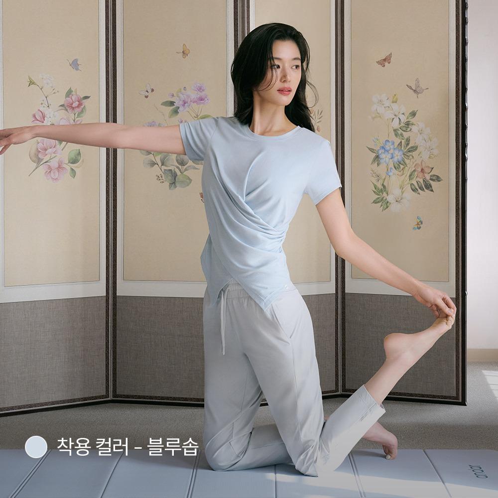 소프트 모달 셔링 랩스타일 숏슬리브