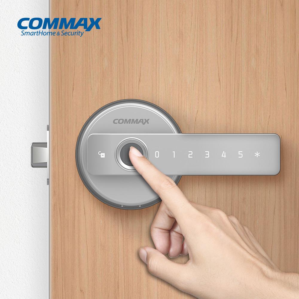 코맥스 지문인식 나무문도어락 목문도어락 디지털도어락 방문손잡이 무타공 번호키 110