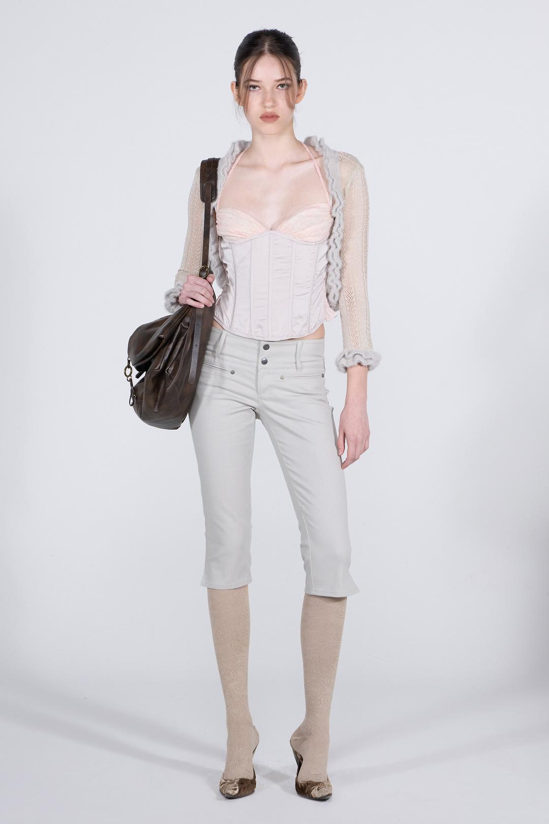 90s Cotton Capri Pants Gray