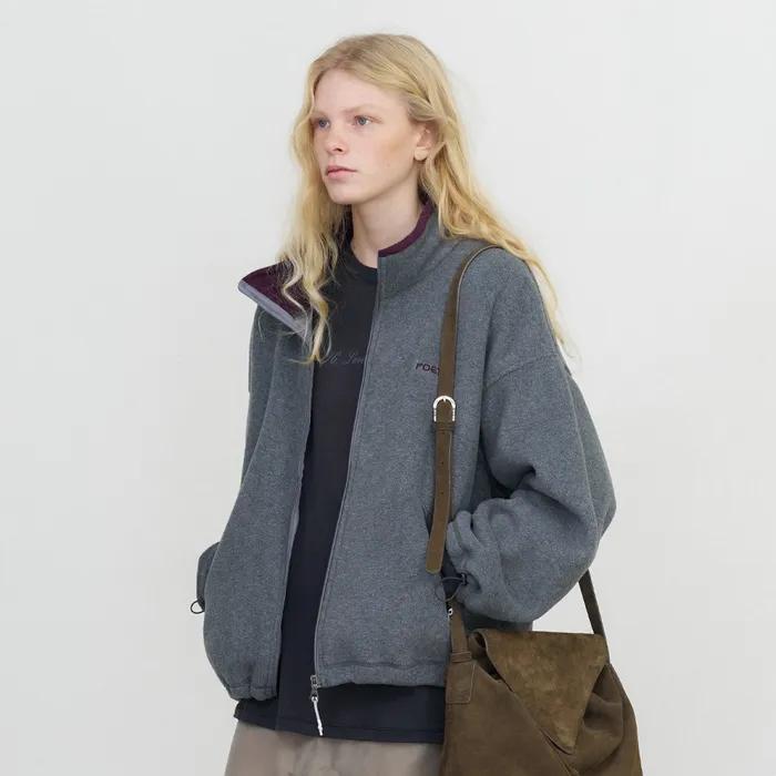 [8th] Nullzip fleece zip-up - charcoal