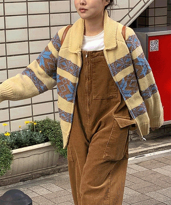 미로프 노르딕 울가디건 (butter)