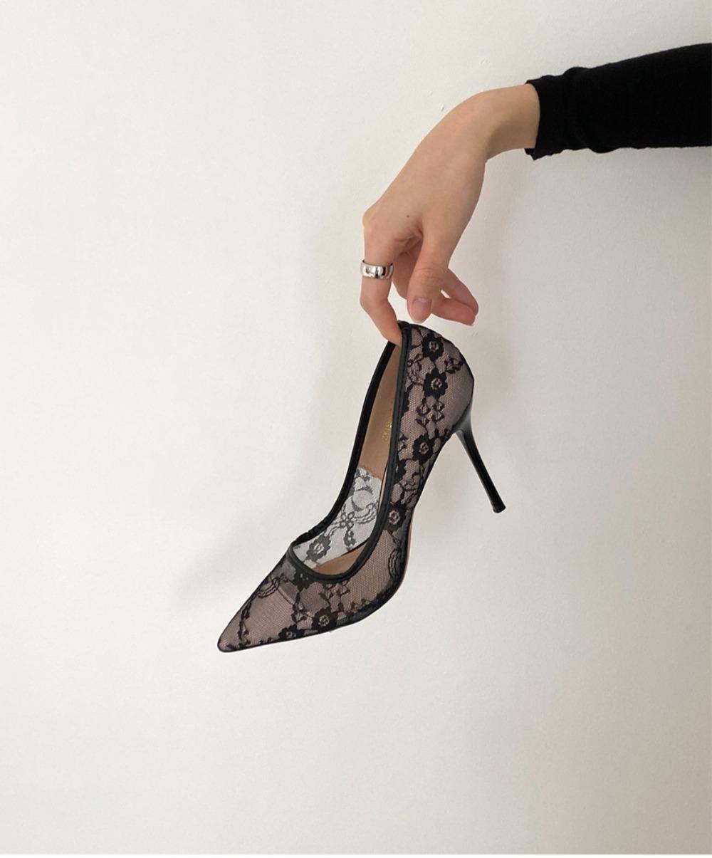 클라이꽃무늬자수 레이스힐 (9cm)