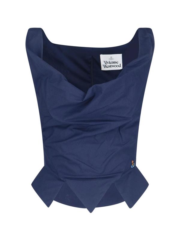비비안 웨스트우드 네이비 슬리브리스 탑