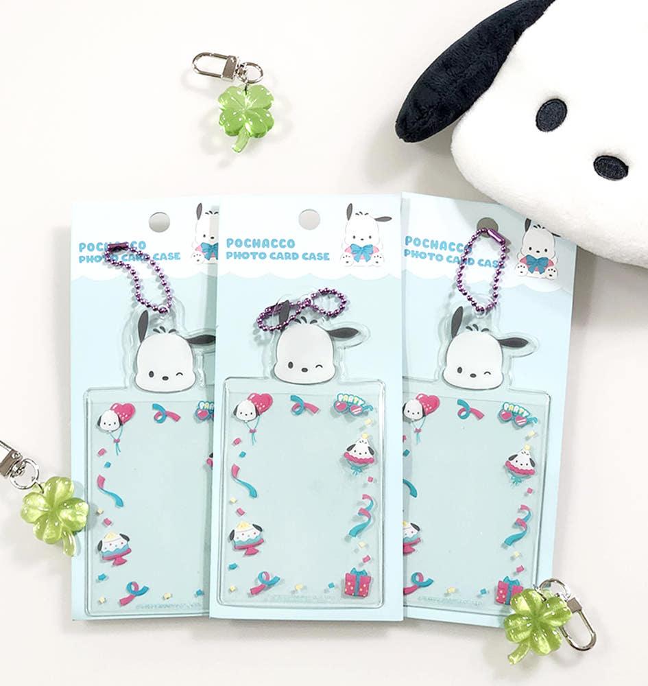 산리오 포카홀더 투명 PVC 포토카드 케이스 아이돌 포차코 키링 열쇠고리 교통카드