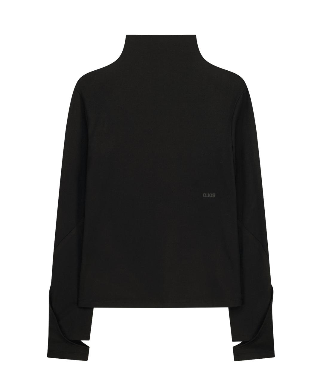 Mock Neck Tee / Black