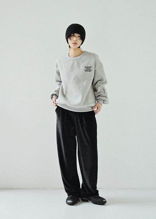 벨벳 골지 퍼팬츠 / black