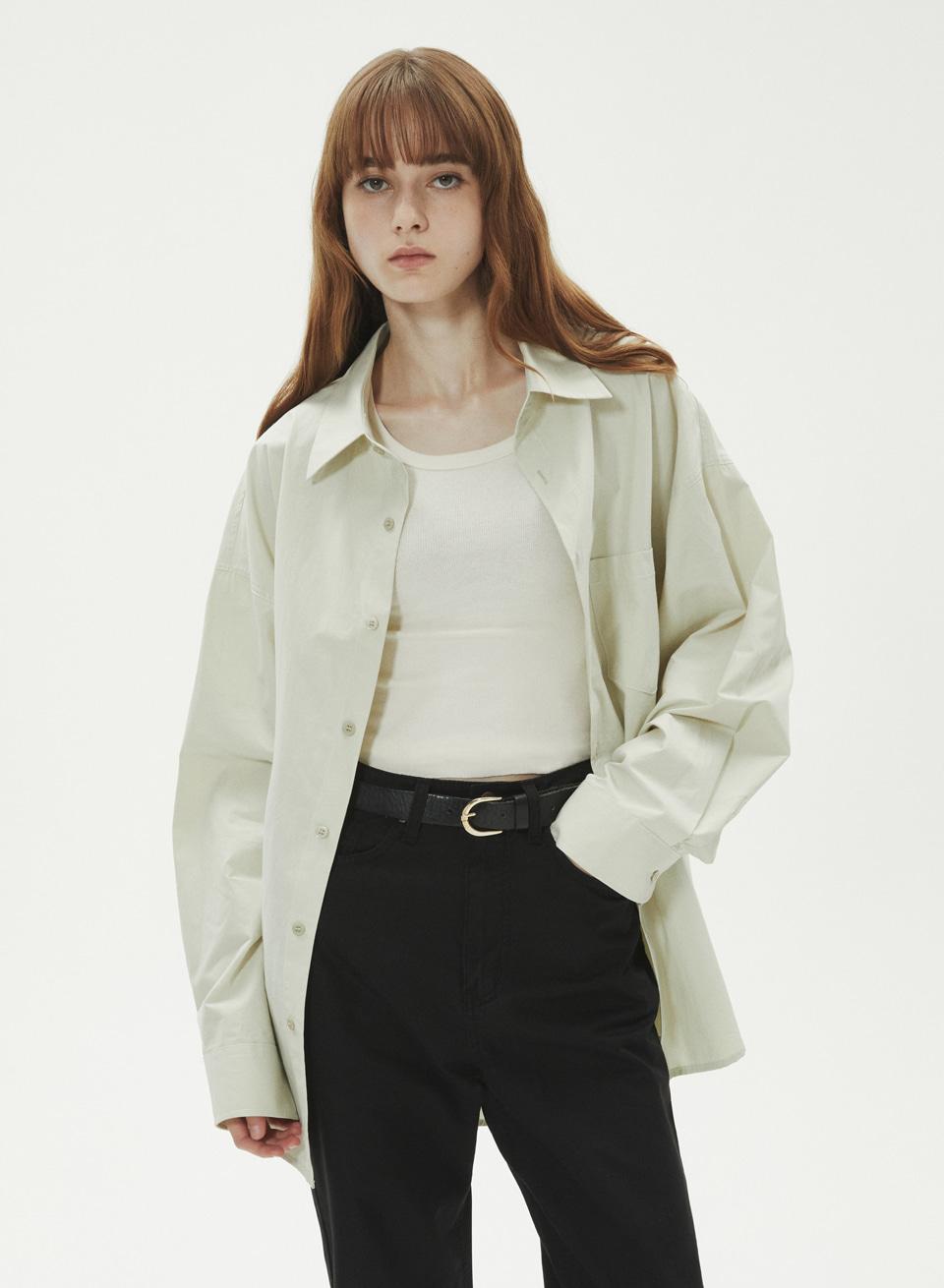 레이디볼륨 DAILY OVER FIT POCKET SHIRT_MINT