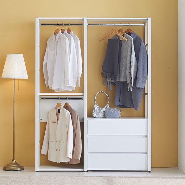 그리드2 철제 드레스룸 시스템장 1520 B (6옷장+8서랍장)