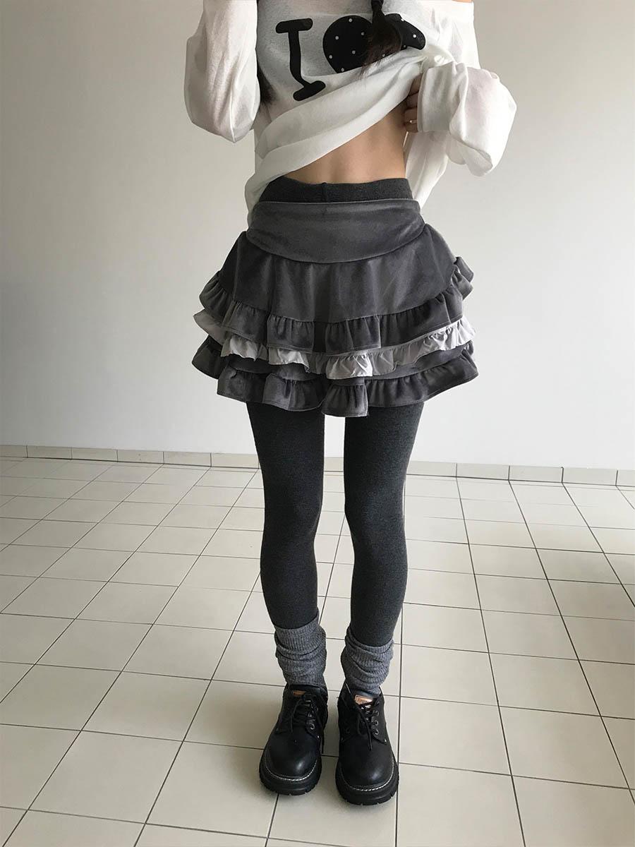 Velour cancan pantskirt