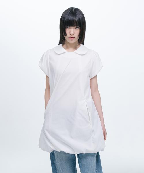 BALLOON MINI DRESS, IVORY