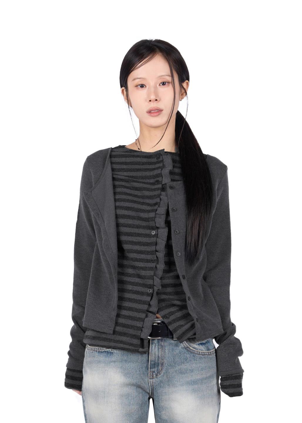 릿킴 DUO FRILL CARDIGAN