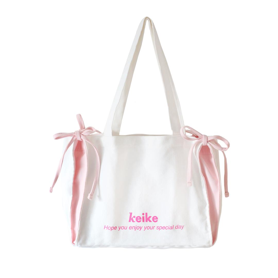 ribbonbag2 - white x pink