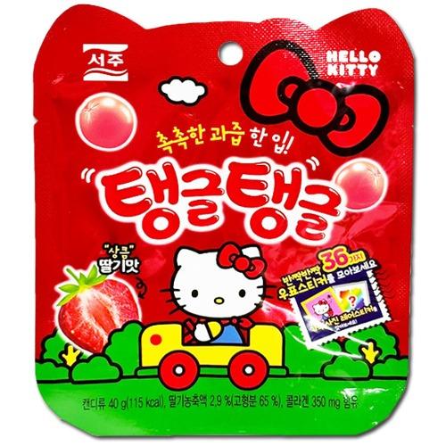 서주 탱글탱글 딸기맛 젤리 헬로키티 우표 스티커 40g