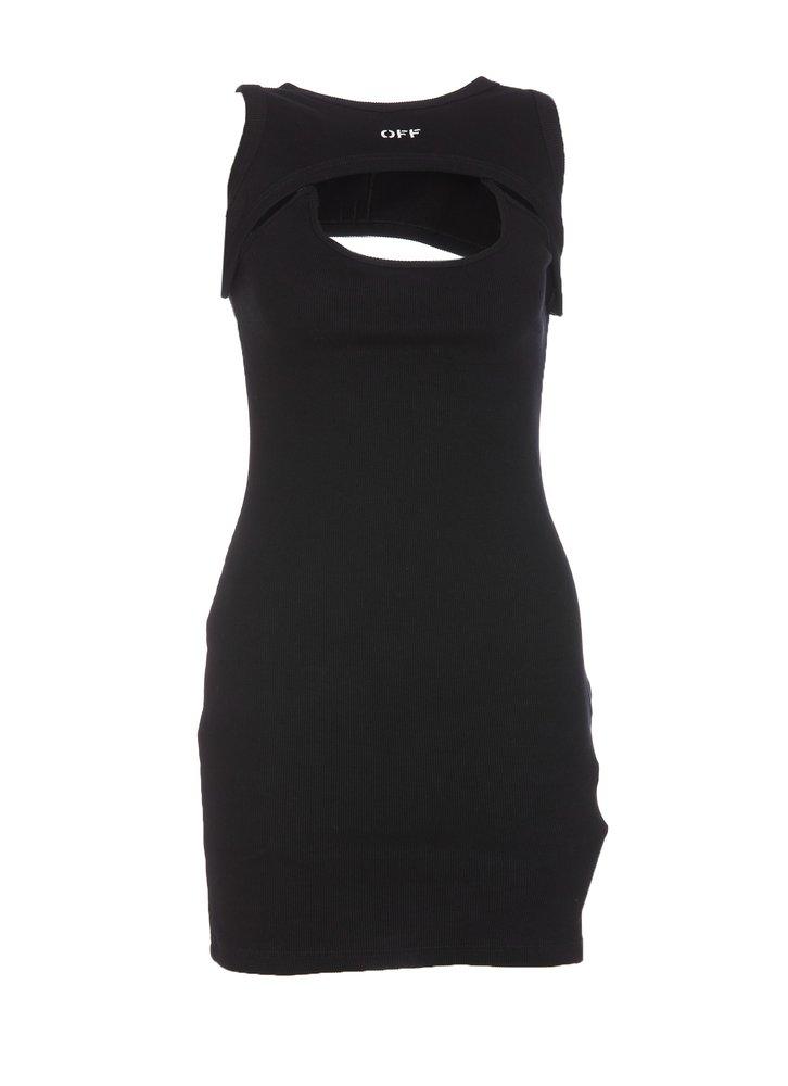 Off-White Cut-Out Detailed Sleeveless Dress