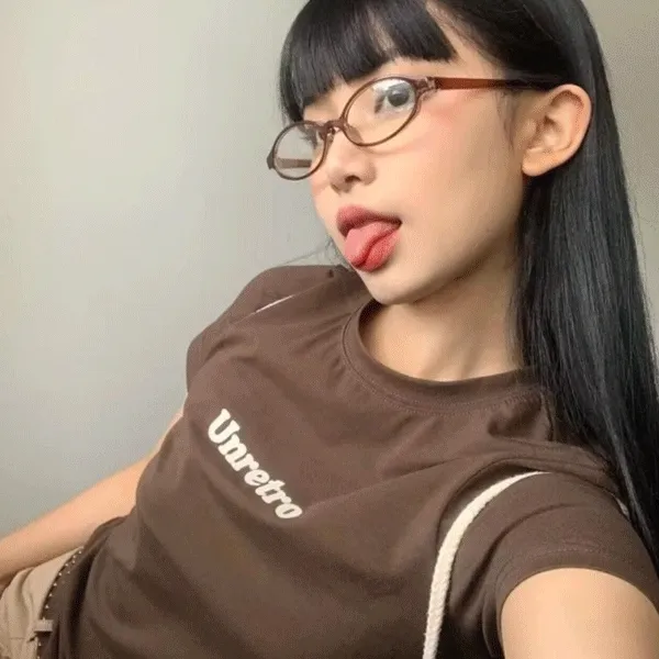 [고급안경집증정] 얇은테 일본 한국 복고풍 작은 타원 프레임 y2k 패션 안경 S677