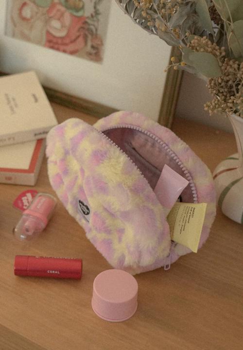 패턴 핸디 파우치 (레오파드 아이보리)