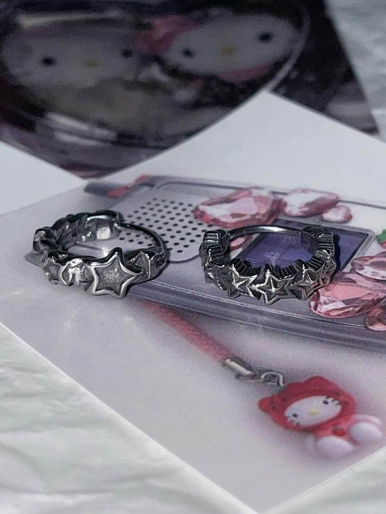 써지컬스틸 y2k 볼드 스타 별 링 피어싱/귀걸이 오김