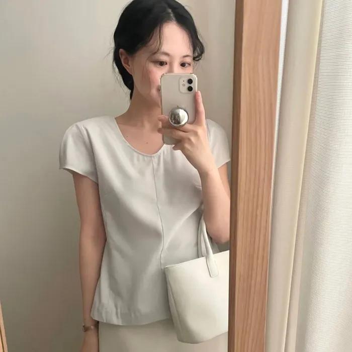 [6차 리오더] v-neck wing blouse_mint gray