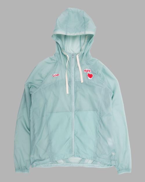 더뮤지엄비지터(THEMUSEUMVISITOR)  LOVE SEE-THROUGH WINDBREAKER (LIGHT TEAL) - 사이즈 & 후기 | 무신사