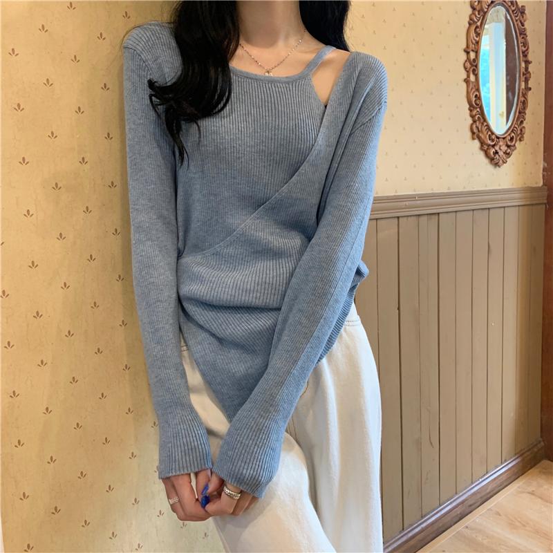 페이크 투피스 긴팔 니트 이거자나 [7Color]