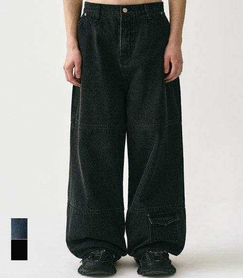 Stitch Pocket Denim Pants - 2COL