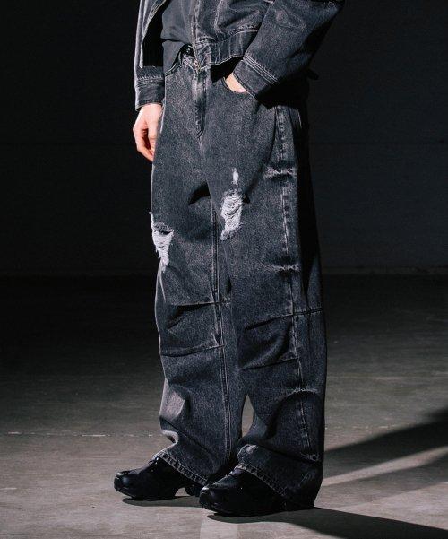 SNOW DENIM PANTS / BLACK