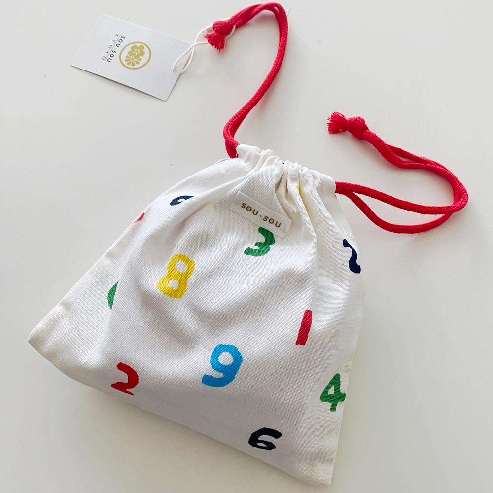소우소우 SOUSOU 컬러풀 숫자패턴 조리개 파우치