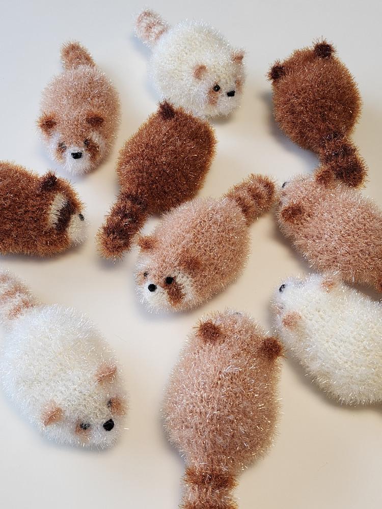 의정부할머니 손뜨개 인형수세미 럽쿤 너구리 라쿤 수세미 핸드메이드