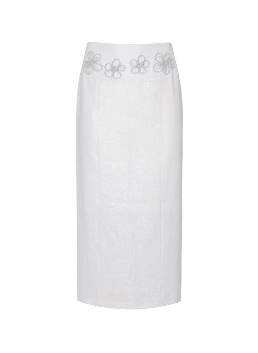 Shiny Flower Skirt (White)