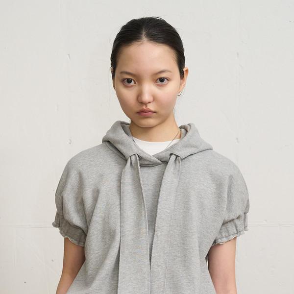 [2시 이전 오늘 출고] [MADE] Tie Short Sleeve Hoodie (Melange)