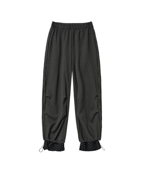 멀티 도트 레이어드 스웨트팬츠 (챠콜)