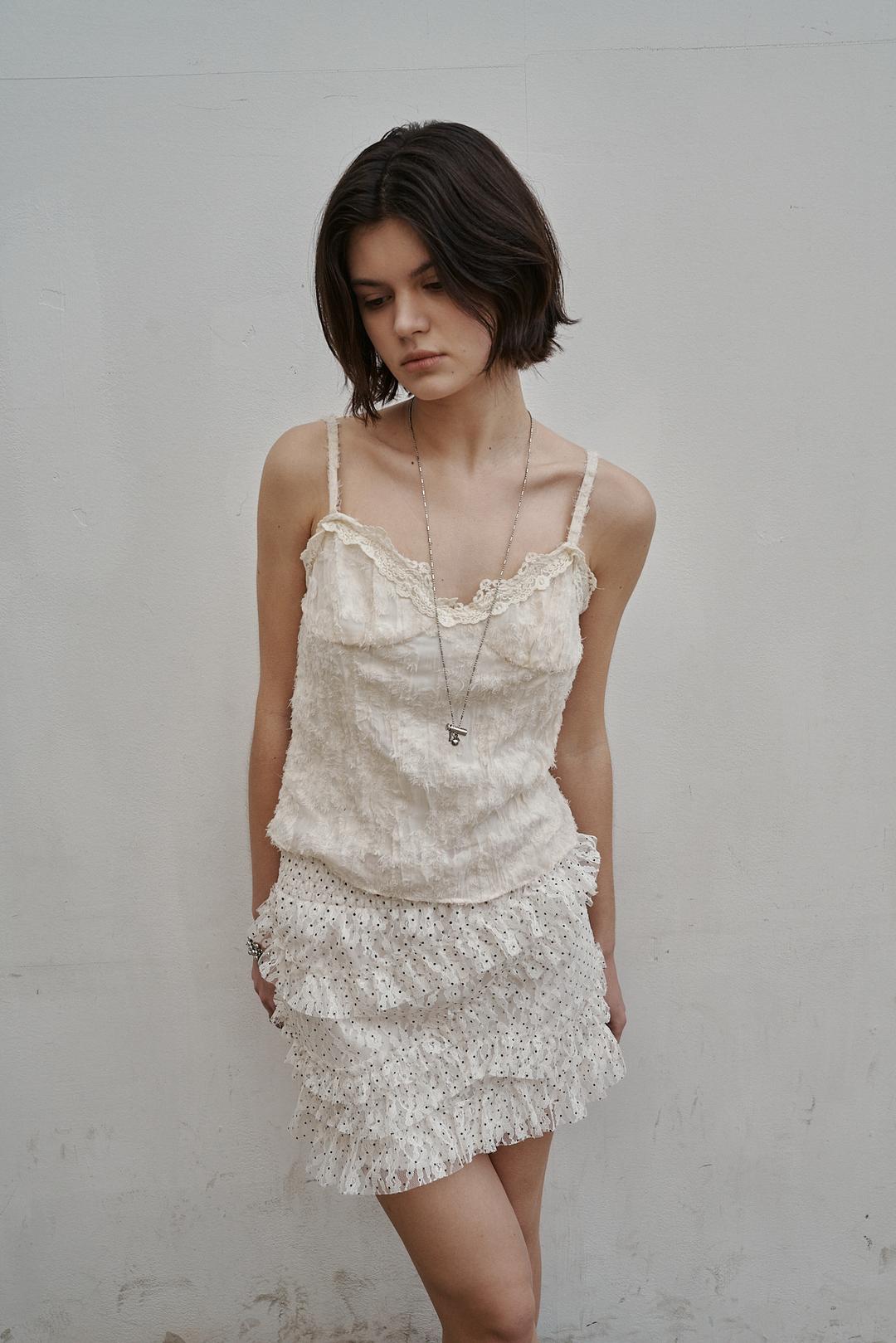 Dot frill skirt