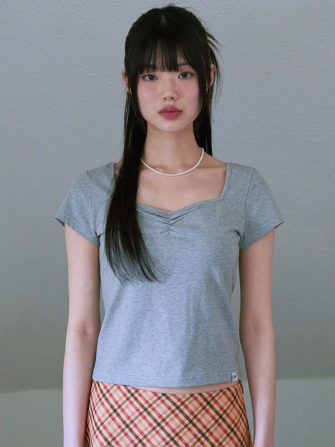 SQUARED NECK T-SHIRTS (MELANGE)