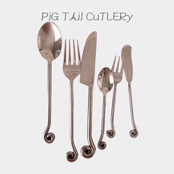 Pig tail cutlery