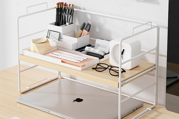 우드 책상정리 미니선반 책상선반 책꽂이 4Colors