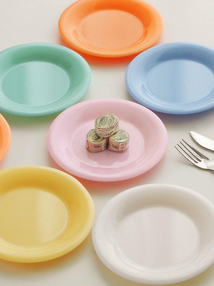 멜로우 밀크 플레이트 19cm/ 홈카페 디저트 접시 유아접시