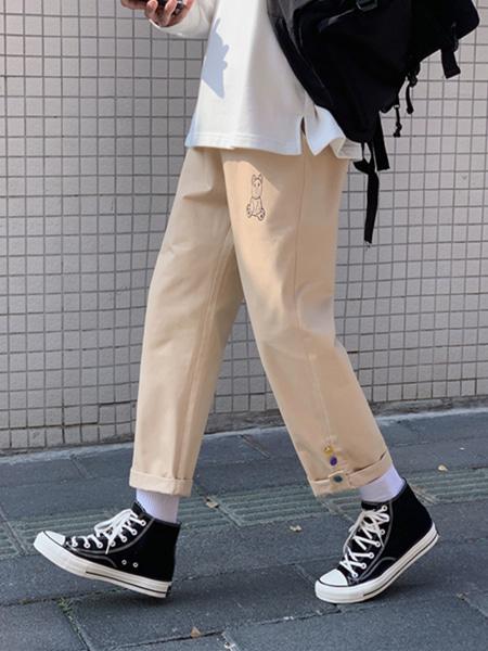 스몰 베어 일자핏 9부 면팬츠