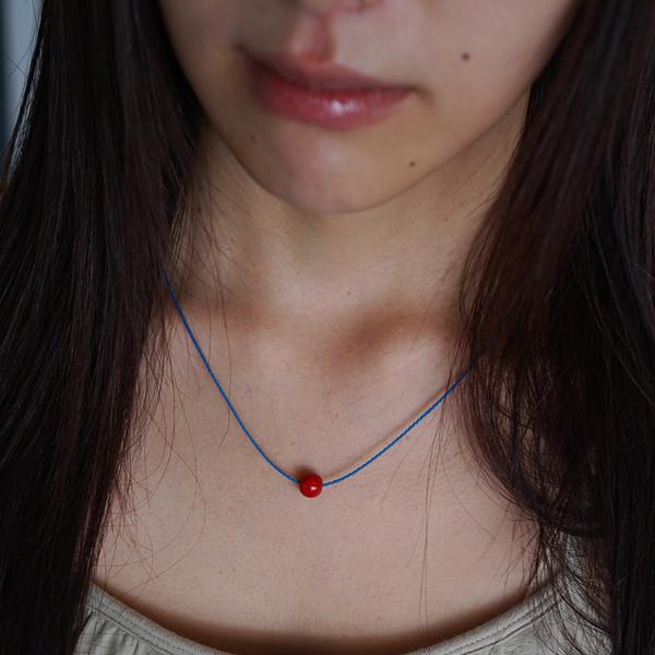 RED BALL ROPE NECKLACE