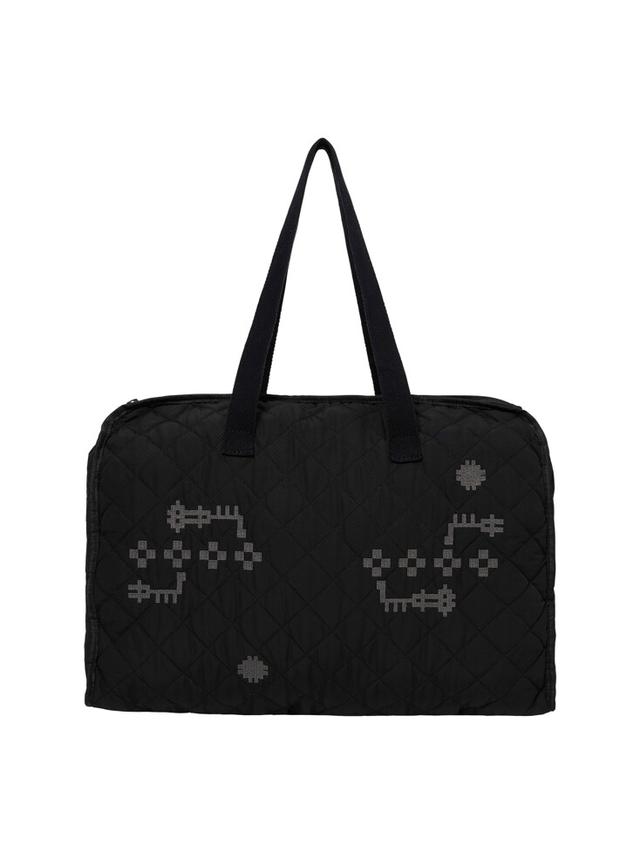 Quilted Tote Bag Black