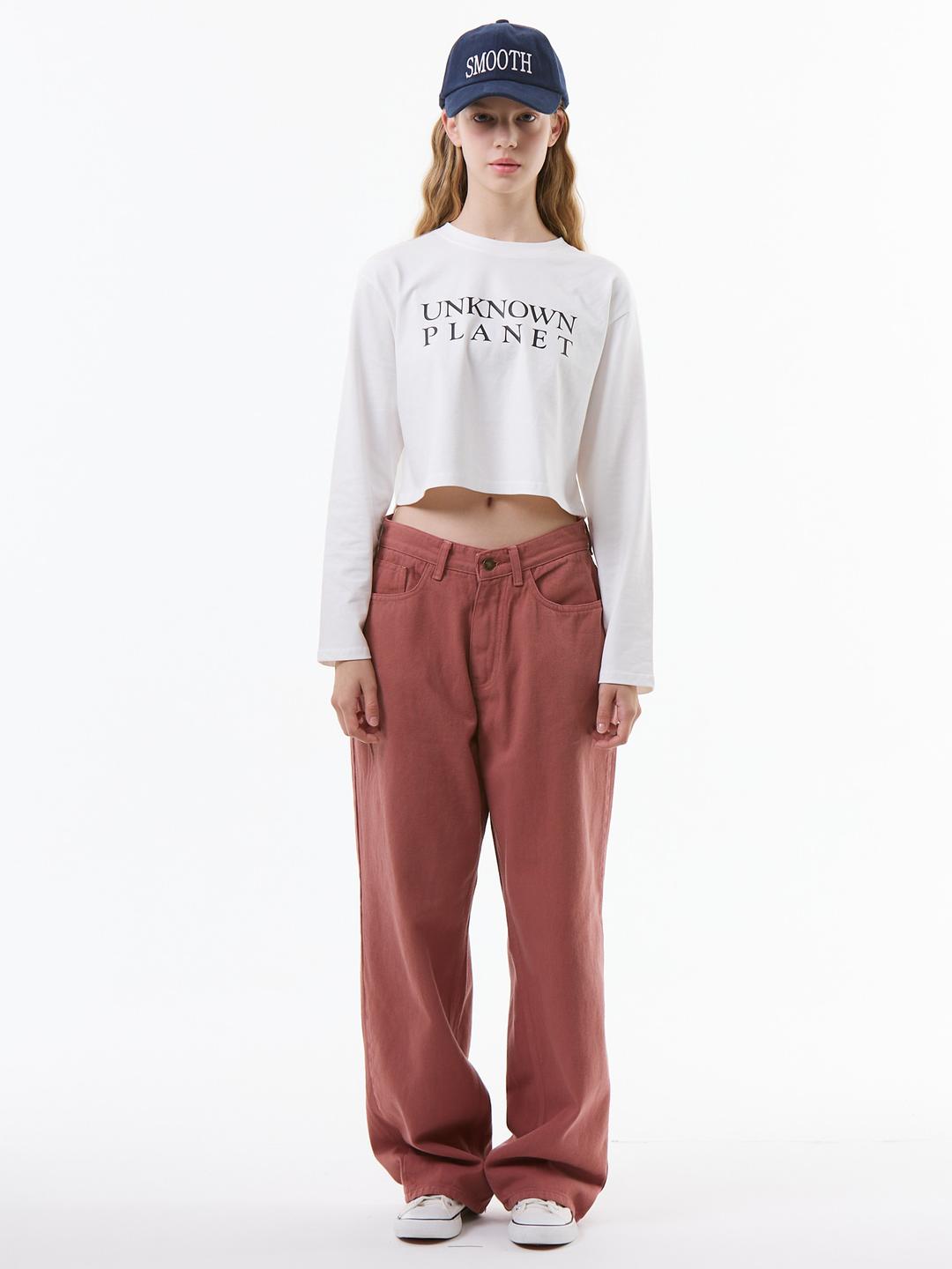 [언노운플라넷] UP-306 와이드 다잉팬츠_WIDE DYEING PANTS BRICK