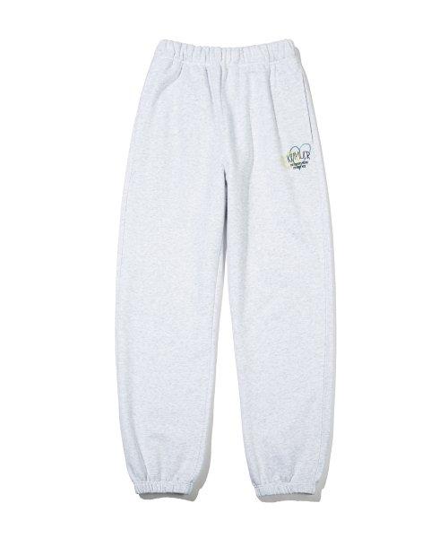 드로잉 플라워 트레이닝 팬츠_멜란지 그레이