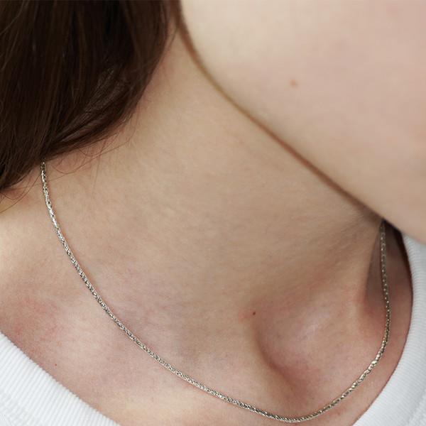 STRING ROPE CHAIN NECKLACE SILVER